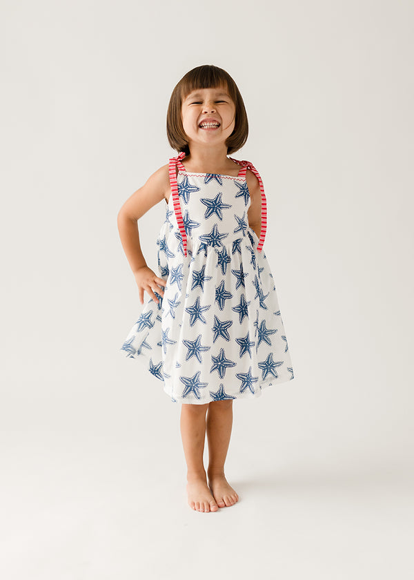 Girls Shoulder Strap Dress - Starfish